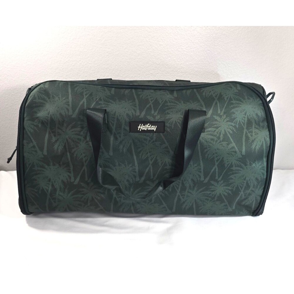 Halfday Travel Duffel Bag Green Palm Tree Weekender Overnight Garment Carry On